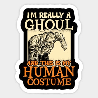 Ghoul Halloween costume Sticker
